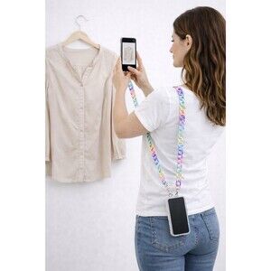 Phone Crossbody Chain Rainbow Strap Hands Free Phone Holder